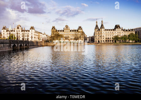 Kopenhagener Seen, Søerne, Downtown, Kopenhagen, Dänemark Stockfoto