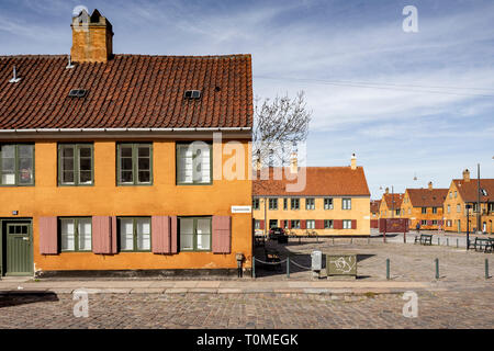 Wohngebäude in Nyboder, Kopenhagen, Dänemark Stockfoto