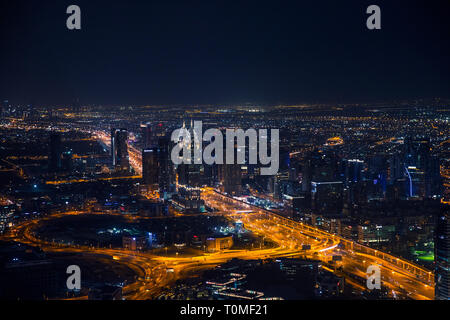 Sheikh Zayed Road, Dubai, Vereinigte Arabische Emirate Stockfoto