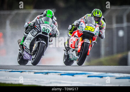 Phillip Island, Australien. 22 Okt, 2016. Englisch Fahrer Cal Crutchlow (35) und Eugene Laverty (50) an den 2016 Australian Motorrad Grand Prix. Stockfoto