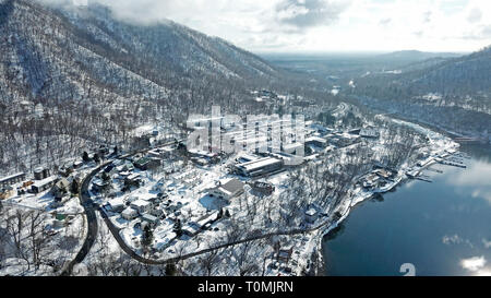 Luftaufnahme des Lake Shikotsu in Hokkaido, Japan Stockfoto