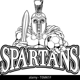 Trojan Spartan-Fußball-Sport Maskottchen Stock Vektor