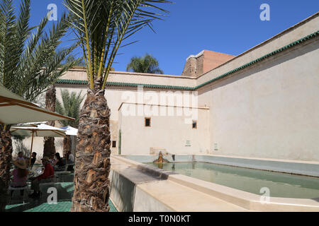 Der geheime Garten, Rue Mouassine, Medina, Marrakesch, Marrakesh-Safi region, Marokko, Nordafrika Stockfoto