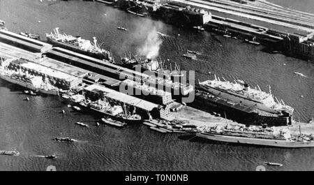 Geographie/Reisen, Niederlande, Amsterdam, Hafen, Blick, 1939, Additional-Rights - Clearance-Info - Not-Available Stockfoto