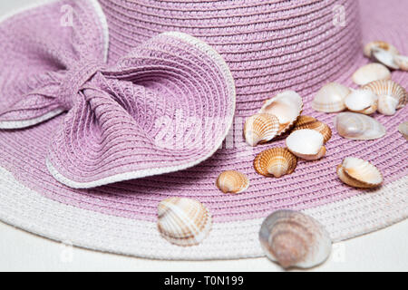 Shells s Beach Hut auf einer Frau €™ Stockfoto