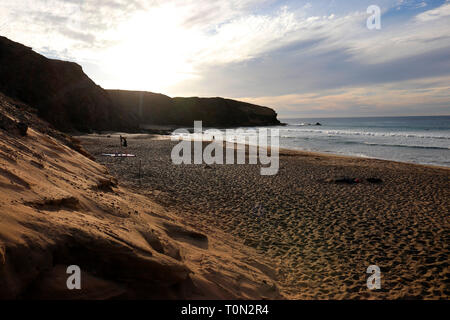 Impressionen: Playa Del Viejo Rey, Atantischer Ozean bei Istmo de La Pared, Jandia, Fuerteventura, Kanarische Inseln, Spanien/Fuerteventura, Kanarische I Stockfoto