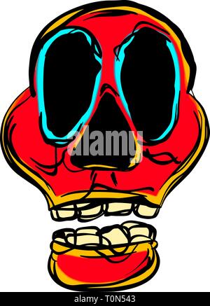 Wobbly abstrakte Skull Face Illustration Vektor Stock Vektor