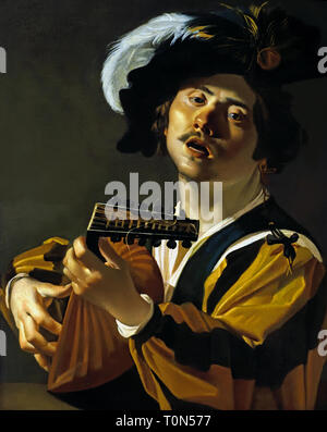 Der Lautenspieler, 1622 Dirck van Baburen, Niederlande, Niederländisch, (Caravaggists, Stil von Caravaggio) Stockfoto