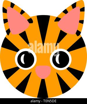 Einfach cute Cartoon Katze Tiger Vector Illustration Stock Vektor