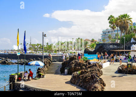 Blick auf das Wasser Park, Puerto de la Cruz, Teneriffa Stockfoto