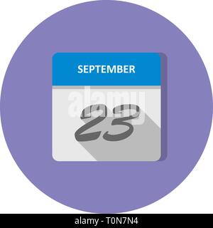 September 23 Datum an einem einzigen Tag Kalender Stockfoto