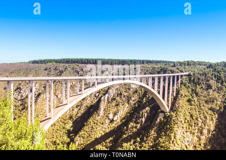 Bloukrans Bunjee jumping Brücke ist eine Bogenbrücke in der Nähe von Nature's Valley und Knysna an der Garden Route in der Western Cape Südafrika entfernt Stockfoto