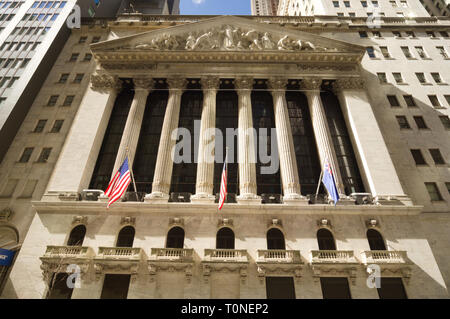 NYSE New York Stock Exchange, die Broad Street, New York City, New York Stockfoto