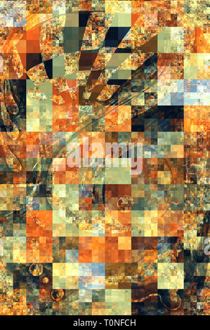 Muster von Vierecken Abstract in warmen und kühlen Farben Stockfoto