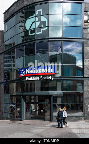 Birmingham, England - 17. März 2019: Die Vorderseite der Nationwide Building Society in der Stierkampfarena Stockfoto
