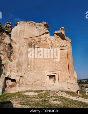 Die PHRYGISCHE rock Denkmal bekannt als Yazilikaya, (Rock) geschrieben. 8., 9. und 6. Jahrhundert v. Chr.. Midas Stadt, Yazilikaya, Eskisehir, Türkei. Dies ist Stockfoto