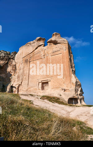 Die PHRYGISCHE rock Denkmal bekannt als Yazilikaya, (Rock) geschrieben. 8., 9. und 6. Jahrhundert v. Chr.. Midas Stadt, Yazilikaya, Eskisehir, Türkei. Dies ist Stockfoto