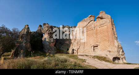 Die PHRYGISCHE rock Denkmal bekannt als Yazilikaya, (Rock) geschrieben. 8., 9. und 6. Jahrhundert v. Chr.. Midas Stadt, Yazilikaya, Eskisehir, Türkei. Dies ist Stockfoto