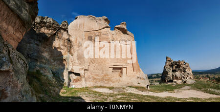 Die PHRYGISCHE rock Denkmal bekannt als Yazilikaya, (Rock) geschrieben. 8., 9. und 6. Jahrhundert v. Chr.. Midas Stadt, Yazilikaya, Eskisehir, Türkei. Dies ist Stockfoto