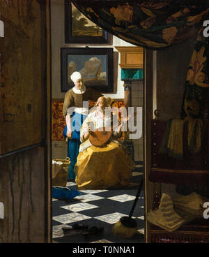 Johannes Vermeer, der Liebesbrief, Gemälde, um 1669 Stockfoto