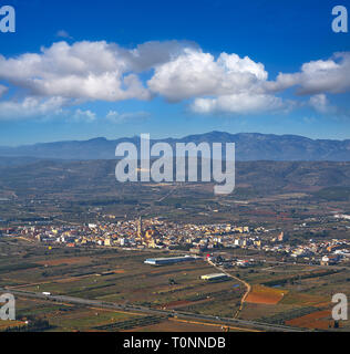 Alcala de Xivert Xivert Luftaufnahme in Castellon, Spanien Stockfoto