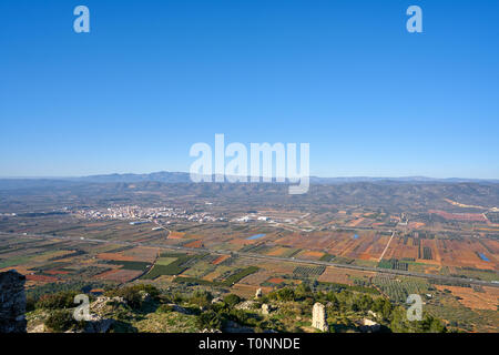 Alcala de Xivert Xivert Luftaufnahme in Castellon, Spanien Stockfoto