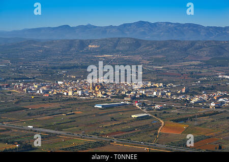 Alcala de Xivert Xivert Luftaufnahme in Castellon, Spanien Stockfoto