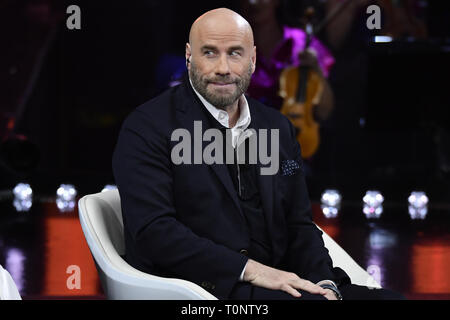 Sanremo Junge 2019, ein jugendlich Talent zeigen, die Teil der Sanremo Musikfestival in Sanremo, Italien. Mit: John Travolta, Wo: Sanremo, Ligurien, Italien Wann: 15 Feb 2019 Bild: IPA/WENN.com ** Nur für die Veröffentlichung in Großbritannien, den USA, Deutschland, Österreich, Schweiz ** verfügbar Stockfoto