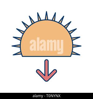 Illustartion Sonnenuntergang Symbol Stockfoto