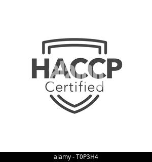 | HACCP Hazard Analysis Critical Control Points Symbol mit Auszeichnung oder Häkchen Stock Vektor