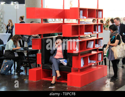 In der Tschechischen Republik offiziell eröffnet seinen Stand auf der Leipziger Buchmesse an, die der Ehrengast dieses Jahr, am 21. März 2019, in Leipzig, Deutschland. (CTK Photo/Martin Weiser) Stockfoto