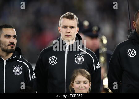 Wolfsburg, Deutschland. 20 Mär, 2019. Fussball: Länderspiel Deutschland - Serbien in der Volkswagen Arena. Deutschlands Lukas Klostermann. Credit: Christian Charisius/dpa/Alamy leben Nachrichten Stockfoto