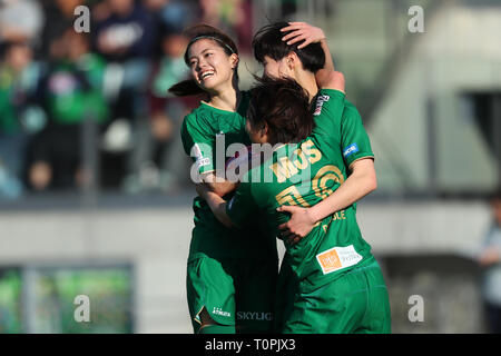 AGF Feld, Tokio, Japan. 21 Mär, 2019. Nippon TV Beleza team Gruppe, 21. MÄRZ 2019 - Fußball: 2019 Plenus Nadeshiko League Division 1 zwischen Nippon TV Beleza 3-1 JEF United Ichihara Chiba Damen an AGF Feld, Tokio, Japan. Credit: YUTAKA/LBA SPORT/Alamy leben Nachrichten Stockfoto