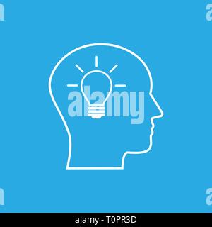 Vector Illustration, flache Bauform. Kopf Idee Symbol Stock Vektor