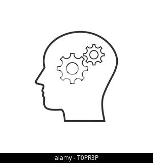 Vector Illustration, flache Bauform. Kopf, gang Lösungsidee Symbol Stock Vektor