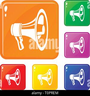 Voice Lautsprecher Icons Set Vector Farbe Stock Vektor