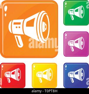 Elektrische Lautsprecher Icons Set Vector Farbe Stock Vektor