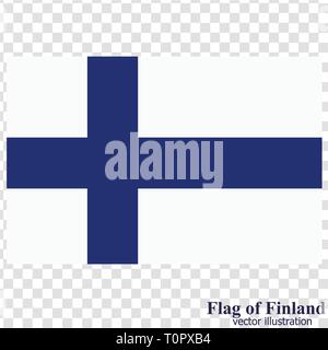 Banner mit Fahne von Finnland. Bunte Illustrationen mit Fahnen für Web Design. Abbildung mit transparenten Hintergrund. Stock Vektor