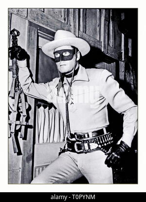 Clayton Moore (geboren Jack Carlton Moore, September 14, 1914 - Dezember 28, 1999) war ein US-amerikanischer Schauspieler am besten für die Wiedergabe der fiktiven Western Lone Ranger von 1949-1951 und 1954-1957 auf die TV-Serie mit dem gleichen Namen und zwei verbundenen Filme vom gleichen Hersteller bekannt. Quelle: Hollywood Foto Archiv/MediaPunch Stockfoto