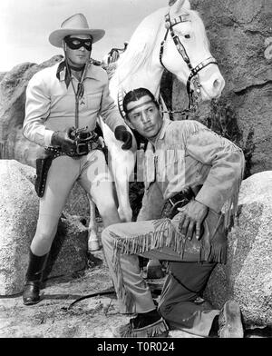 Clayton Moore Lone Ranger von 1949-1951 und 1954-1957 auf die TV-Serie mit dem gleichen Namen und zwei verbundenen Filme vom gleichen Hersteller. Quelle: Hollywood Foto Archiv/MediaPunch Stockfoto