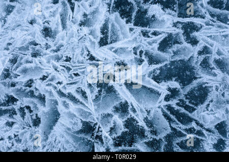 Abstrakte close-up von gebrochenem Eis Oberfläche Stockfoto
