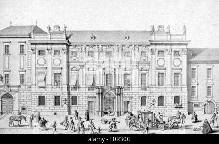 Geographie/Reisen, Österreich, Städte und Gemeinden, Wien, Gebäude, windisch-graetz Palace, Rennstrasse 12, nach Kupferstich, Anfang des 18. Jahrhunderts, Artist's Urheberrecht nicht geklärt zu werden. Stockfoto