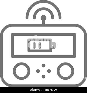 Remote drone Controller, Gamepad, Bedienfeld Symbol Leitung. Stock Vektor