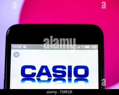 Ein Logo von Casio Computer Co., Ltd ist der CP 2016 Kamera \u0026 Imaging Show  am 25. Februar 2016, in Yokohama, Japan abgebildet. © Takeshi  Sumikura/AFLO/Alamy Live-Nachrichten Stockfotografie - Alamy