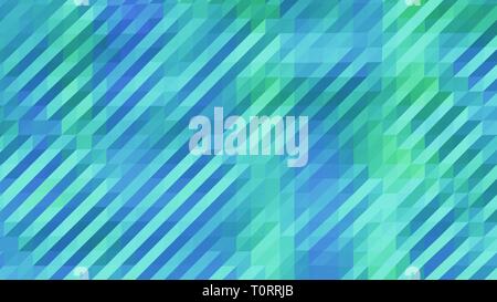 Blau und Grün Low Poly Dreiecke Diagonal Abstrakt Hintergrund Stockfoto
