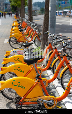 (Ubike YouBike) Station. Ubike ist ein beliebtes Netzwerk von leihfahrrad in Taipeh. Ein Bike Sharing System Service der Bürger so kurz- tr Stockfoto