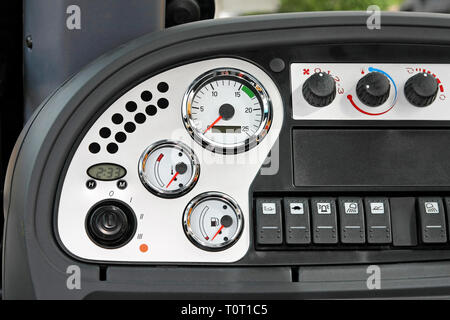 Nahaufnahme von Anzeigen und Tasten Stockfoto