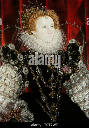 Elizabeth I, von Nicholas Hilliard. Portrait von Elisabeth I. von England (1533-1603), Stockfoto