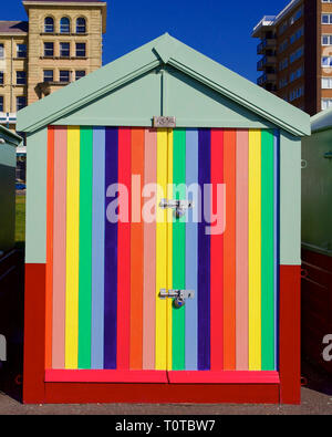 Beach Hut, Hove, East Sussex, England. Stockfoto