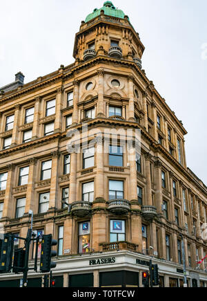 Viktorianisches Gebäude der Frasers Kaufhaus, Ecke von Buchanan und Argyle Street, Glasgow, Schottland, Großbritannien Stockfoto